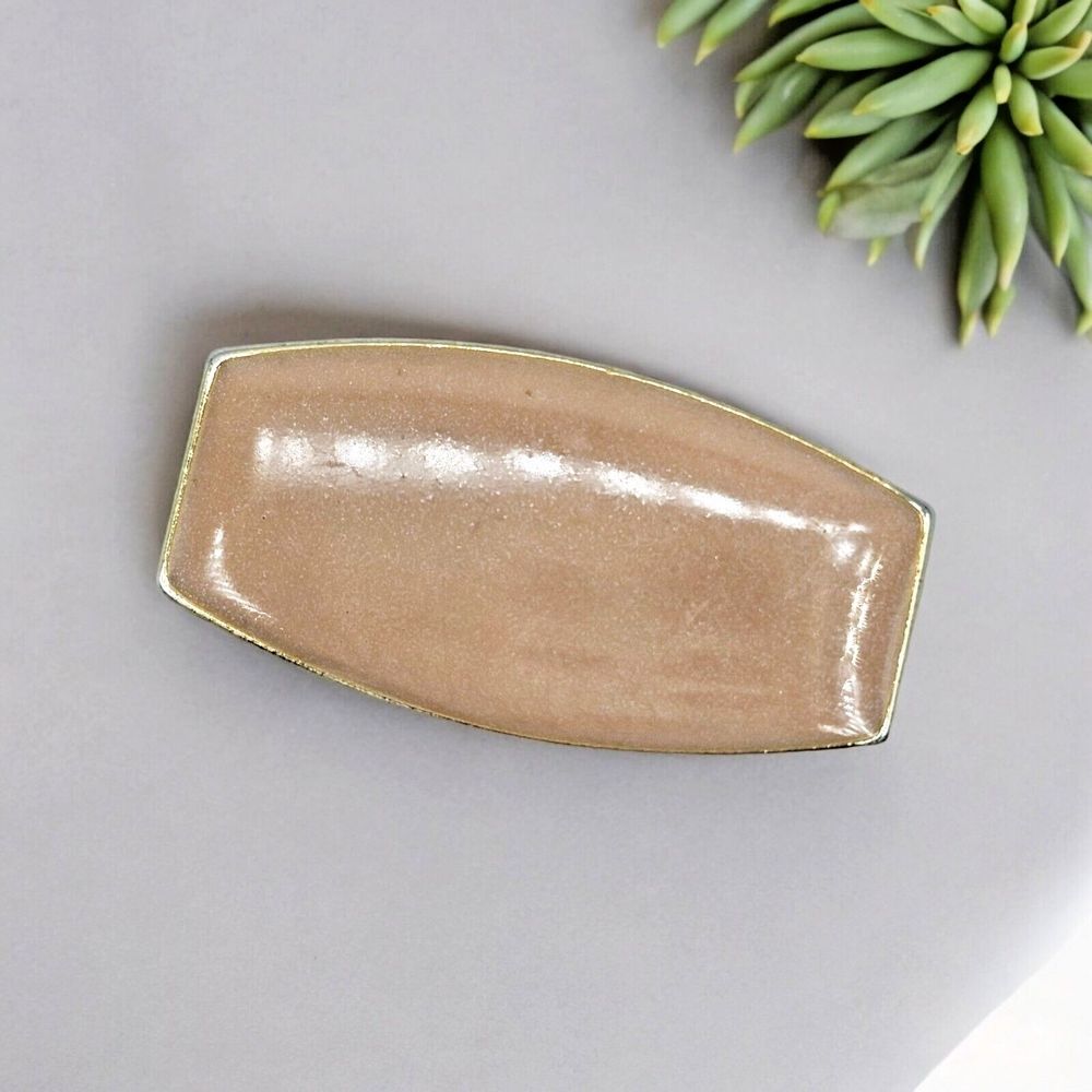 Weekenders Modernist Brooch Pendant Vintage Taupe Enamel Vertical or Horizontal